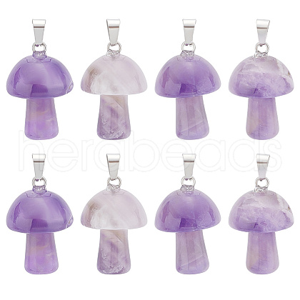 Unicraftale 10Pcs Natural Amethyst Pendants G-UN0001-18B-1