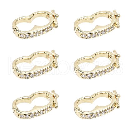 CHGCRAFT 6Pcs Brass Peanut Enhancer Clasps KK-CA0002-01G-1
