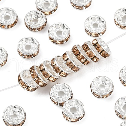 Brass Grade A Rhinestone Spacer Beads RB-A014-Z8mm-14S-1