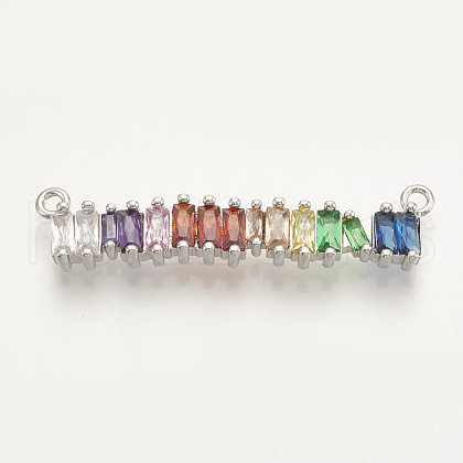 Brass Micro Pave Cubic Zirconia Pendants ZIRC-S061-63P-1