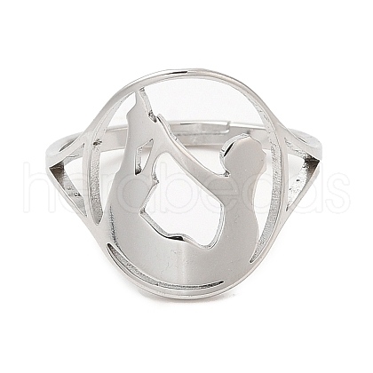Non-Tarnish 304 Stainless Steel Yoga Adjustable Ring for Women RJEW-M149-27P-1