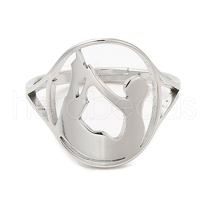 304 Stainless Steel Yoga Adjustable Ring for Women RJEW-M149-27P-1