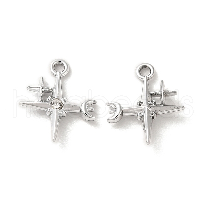 Rack Plating Alloy Crystal Rhinestone Pandants ALRI-O024-07P-1