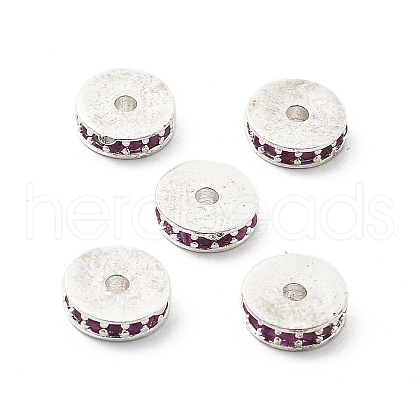 Brass Micro Pave Cubic Zirconia Beads KK-R216-15S-04-1