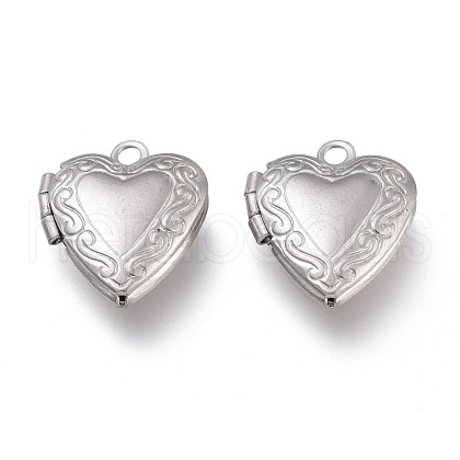 316 Stainless Steel Locket Pendants STAS-Z010-03B-1