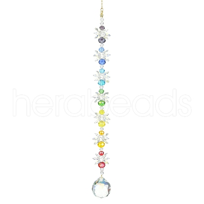 Teardrop Glass Pendants Decoration HJEW-TA00039-1