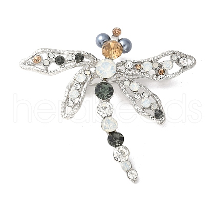 Dragonfly Alloy Rhinestone Brooches for Backpack Clothes JEWB-M067-06P-03-1