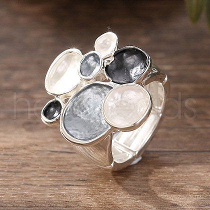 Zinc Alloy & Enamel Finger Rings for Women FS-WG360EB-06-1
