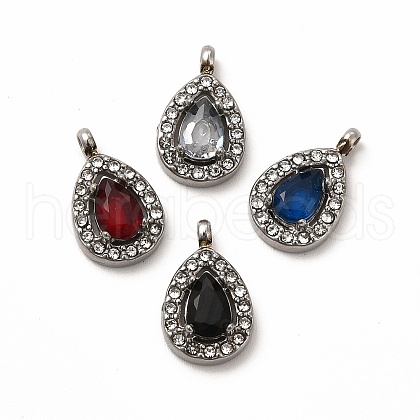 304 Stainless Steel Cubic Zirconia Pendants STAS-A076-01P-1