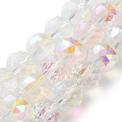 Transparent Electroplate Glass Beads Strands EGLA-N002-34F-H01-1