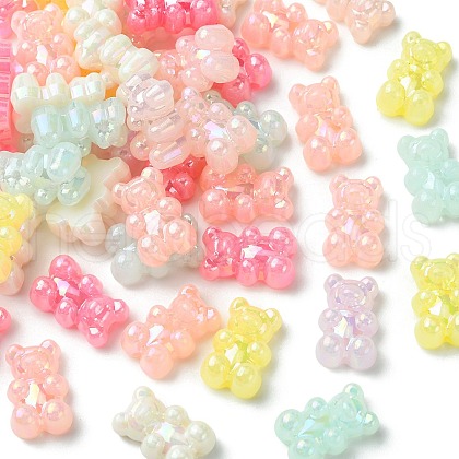 50Pcs Opaque Plating Acrylic Beads SACR-CJC0009-C-1