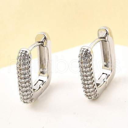 Brass Micro Pave Clear Cubic Zirconia Hoop Earrings EJEW-Z121-10P-1