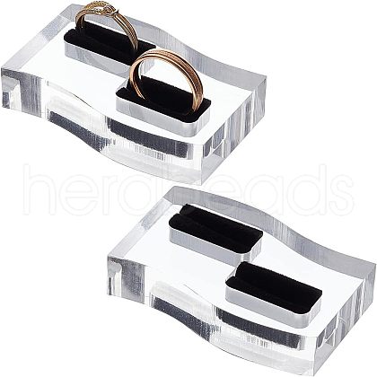Acrylic with Flannelette Ring Displays RDIS-WH0006-04-1