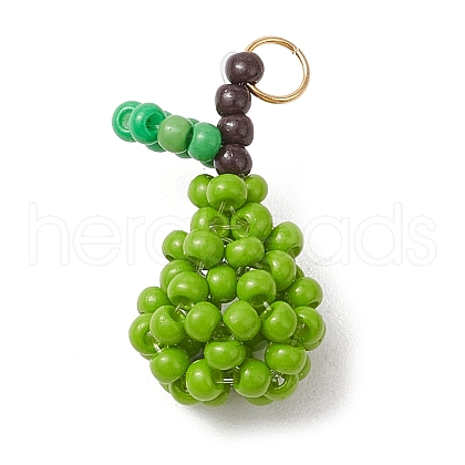 Glass Seed Beaded Pendants PALLOY-MZ00481-1