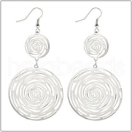 Hollow Rose Alloy Dangle Earrings FS-WGFEEC3-02-1