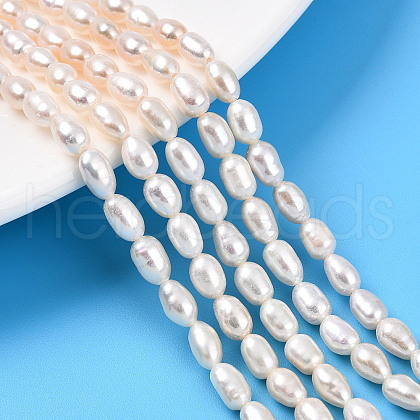 Natural Cultured Freshwater Pearl Beads Strands PEAR-N012-04W-1