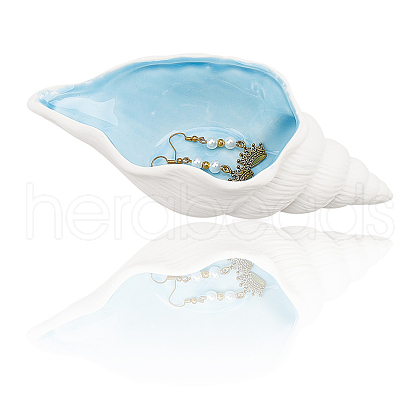 Gorgecraft 1Pc Conch Shape Porcelain Jewelry Plate AJEW-GF0008-53-1