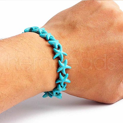 Turquoise Bracelet with Elastic Rope Bracelet DZ7554-3-1