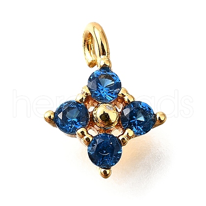 Brass Micro Pave Cubic Zirconia Pendants KK-D356-07A-G-1