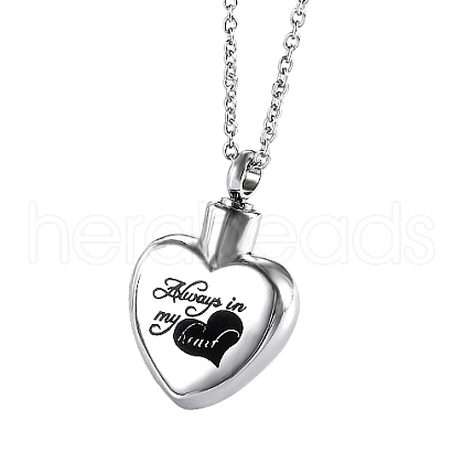 Heart with Word Stainless Steel Pendant Necklaces YK3384-1-1