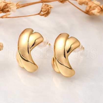 Brass Stud Earrings EJEW-Z083-02G-1