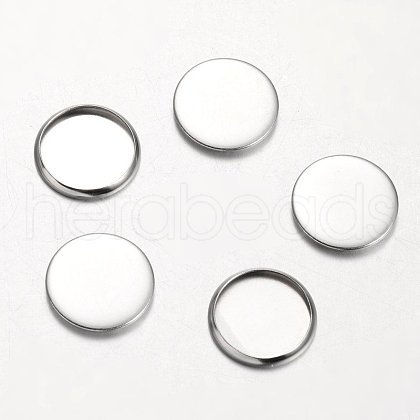 Tarnish Resistant Stainless Steel Plain Edge Bezel Cups STAS-M226-03B-1