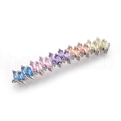 Brass Micro Pave Cubic Zirconia Links X-KK-O109-06B-P-1