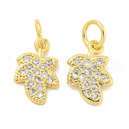 Rack Plating Brass Micro Pave Clear Cubic Zirconia Pendants KK-B093-14G-1