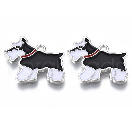 Rack Plating Alloy Enamel Pendants PALLOY-T075-159B-1