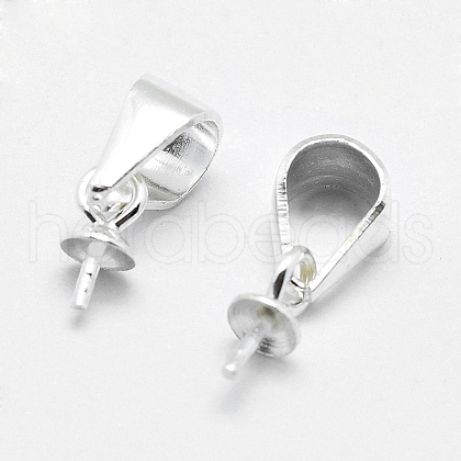 Anti-Tarnish Rhodium Plated 925 Sterling Silver Pendant Bails STER-E050-05P-1