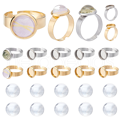 SUNNYCLUE DIY Flat Round Adjustable Ring Making Kit DIY-SC0019-88-1
