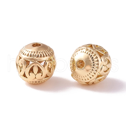 Brass Hollow Round Beads KK-P226-31CG-1