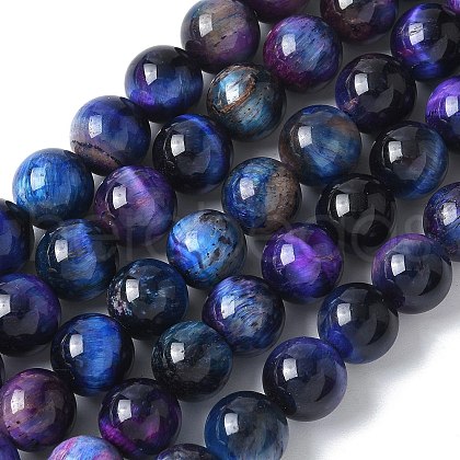 Natural Tiger Eye Beads Strands G-F561-10mm-B05-01-1