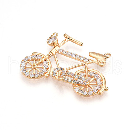 Brass Micro Pave Cubic Zirconia Pendants ZIRC-T016-11-1