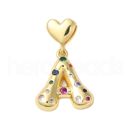 Rack Plating Brass Micro Pave Clear Cubic Zirconia Perdants KK-C067-12G-A-1