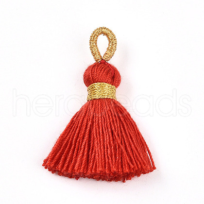 Polycotton(Polyester Cotton) Tassel Pendant Decorations FIND-N006-01G-1