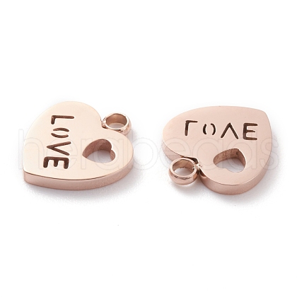 Ion Plating(IP) 304 Stainless Steel Charms STAS-Y002-01RG-1
