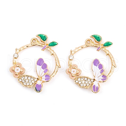 Rack Plating Alloy Enamel Pendants FIND-A040-04KCG-02-1