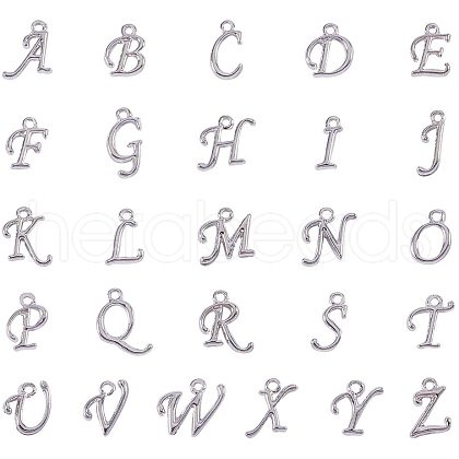 Alloy Mixed Letter Pendants PALLOY-PH0012-42-1