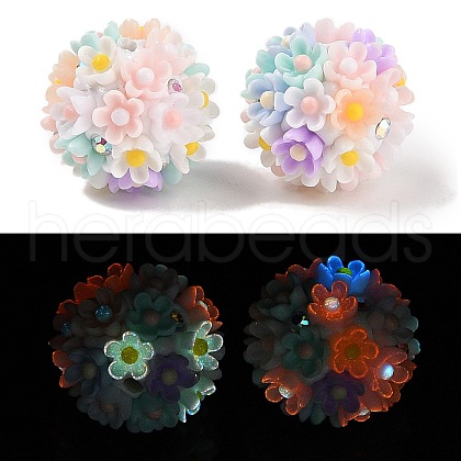 Handmade Luminous Polymer Clay Rhinestone Fancy Beads CLAY-H003-04A-1