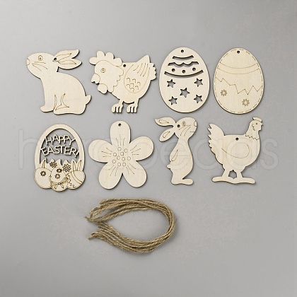 DIY Wood Hanging Pendant Decorations Kit DIY-WH20007-18D-1