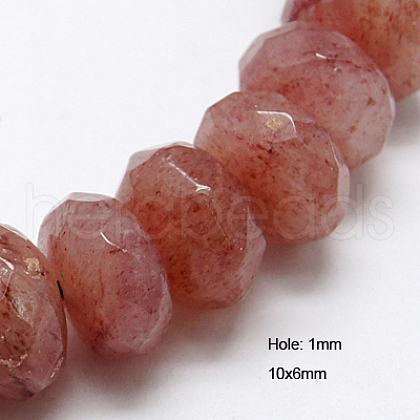 Natural Strawberry Quartz Beads Strands G-G255-10x6mm-11-1