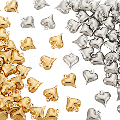HOBBIESAY 80Pcs 2 Colors 304 Stainless Steel Pendants STAS-HY0001-29-1