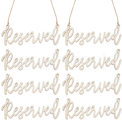 Wood Reserved Seating Sign Hanging Decorations HJEW-WH0069-20B-1