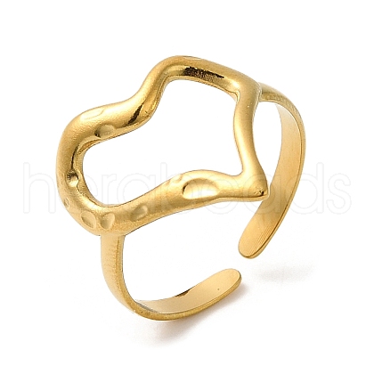 304 Stainless Steel Open Cuff Rings for Women RJEW-H214-02G-1