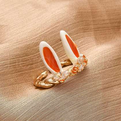 Zinc Alloy Enamel Adjustable Open Cuff Rings for Women RJEW-U058-03G-1