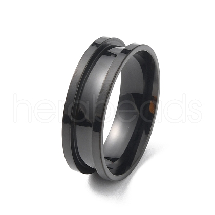 Stainless Steel Grooved Finger Ring RJEW-WH0004-32G-EB-1