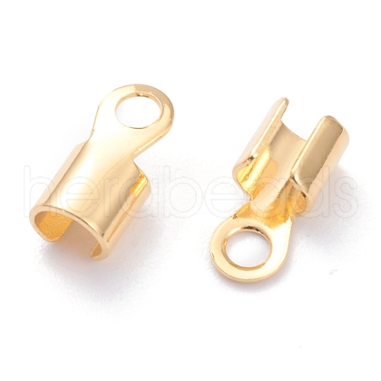 Brass Folding Crimp Ends KK-F824-112G-1