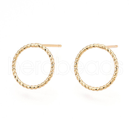 Brass Stud Earrings X-EJEW-N018-006-NF-1