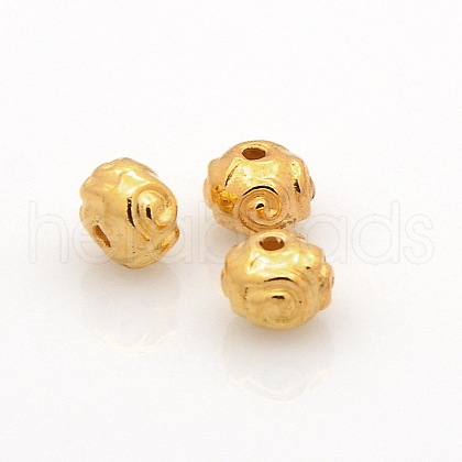 Tibetan Style Metal Alloy Rondelle Spacer Beads PALLOY-O029-01G-1